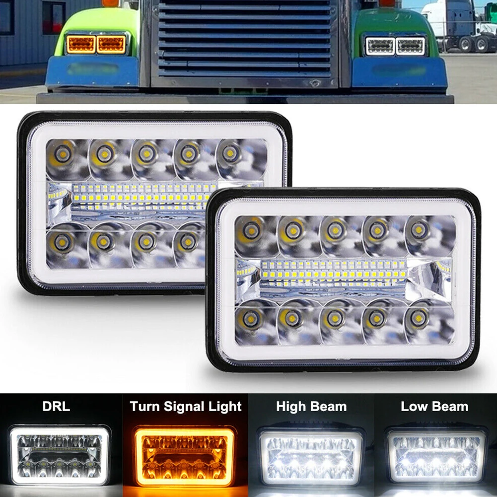 

Car Exterior Headlight Sealed Beam LED Truck Waterproof White 4x6 Inch
