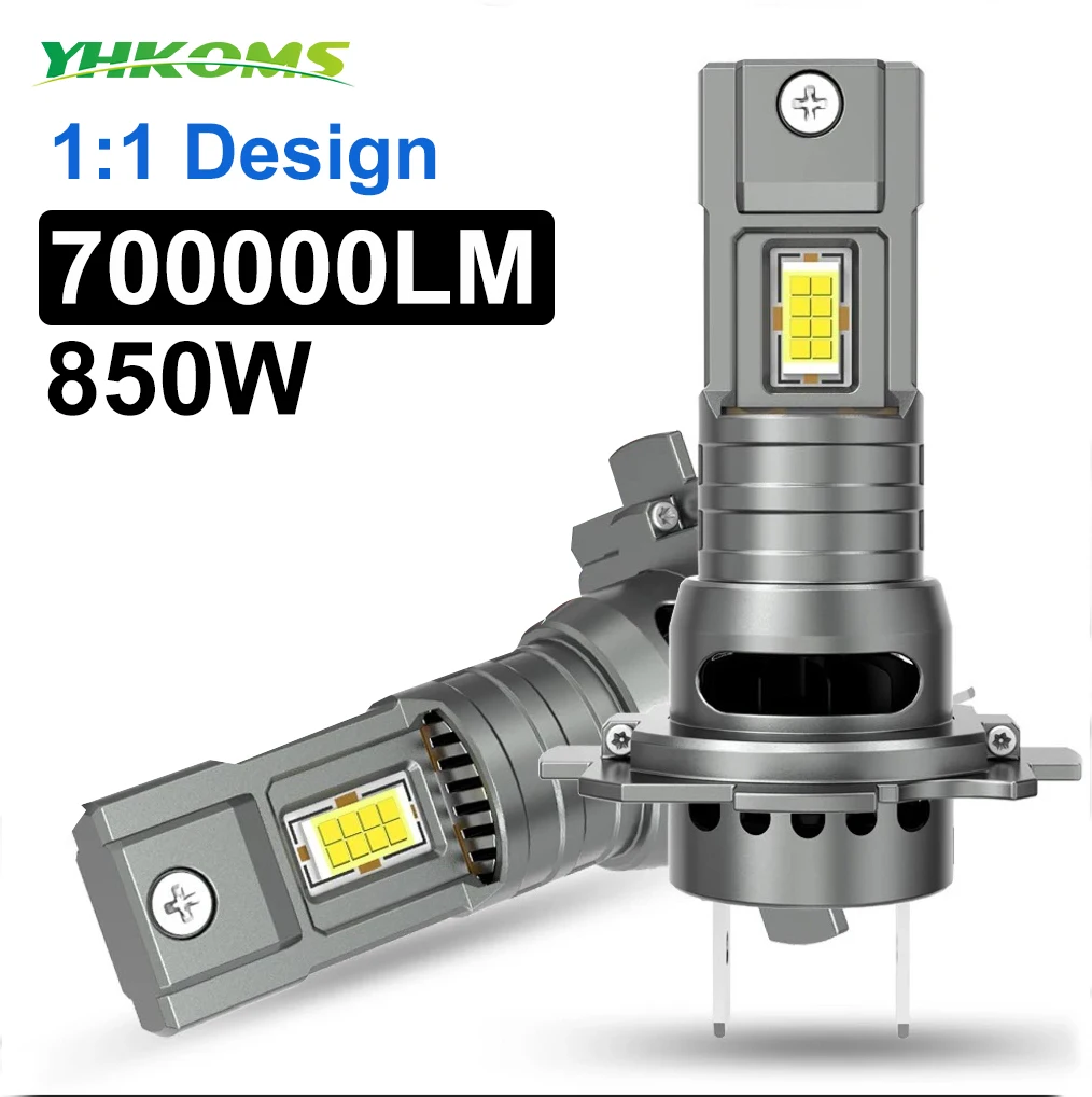 

YHKOMS 850W Canbus H7 Светодиодные автомобильные фары 1:1 Миниатюрный размер Светодиодная лампа 6000K 700000 LM Auto Lamp Противотуманные фары CSP Беспроводной автомобильный светодиод с вентилятором