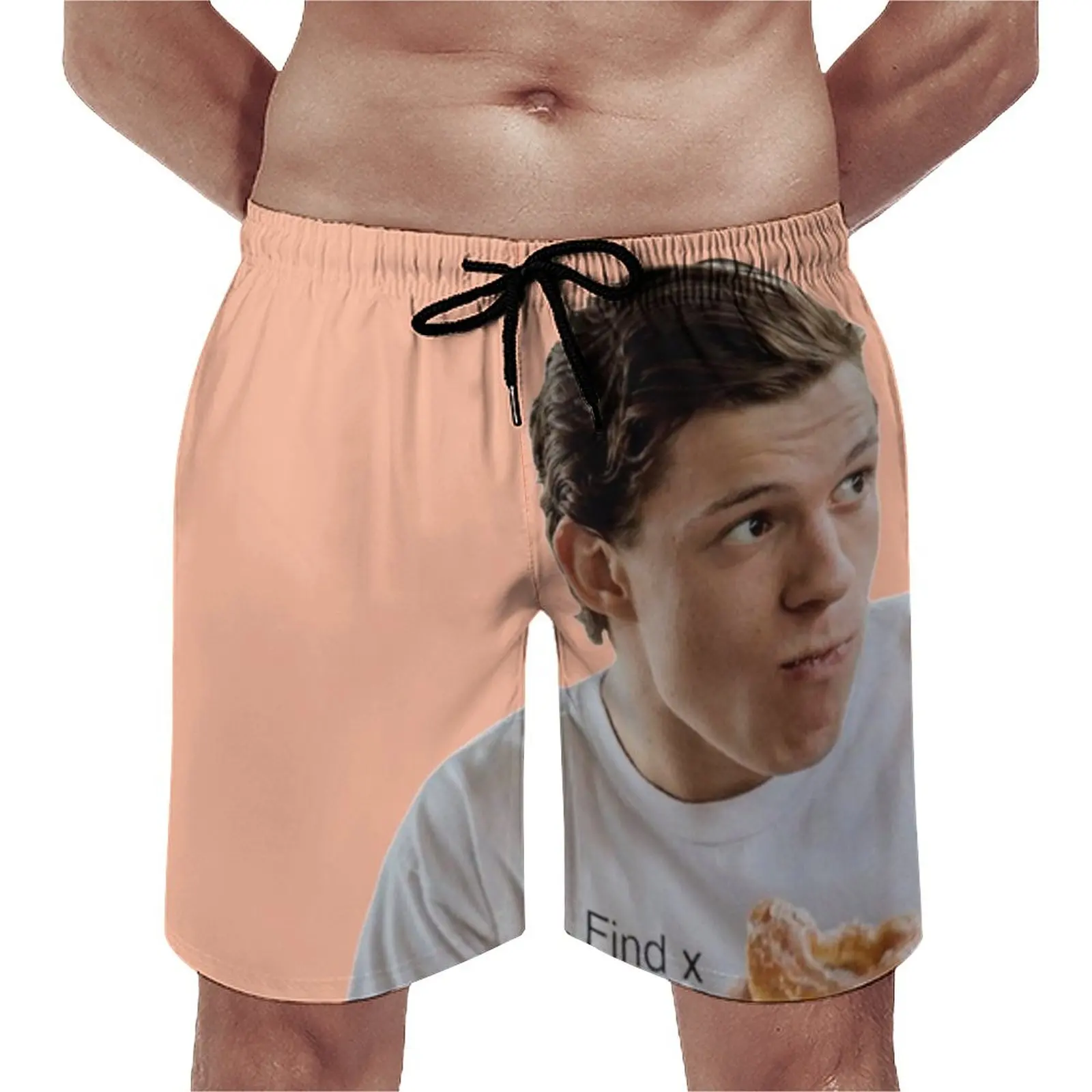 

Tom Holland Board Shorts High Quality Eating Donut Math Tee Print Board Short Pants Men Elastic Waist Classic Swimming Trunks