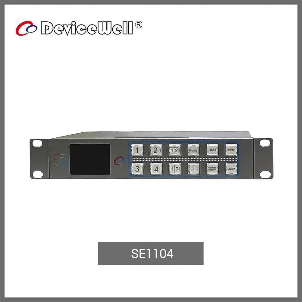 

DeviceWell SE1104 Half 1U 4-Screen Quad Screen Audio Visual SDI Multiview New LCD Suppoet Network RS232 RS485