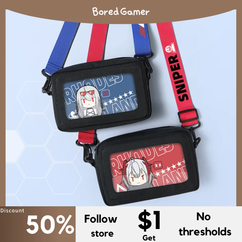 

Game Arknights Cosplay Portable Mini Crossbody Messenger Shoulder Bag Mobile Phone Coin Purse Unisex Students School Daily Gifts