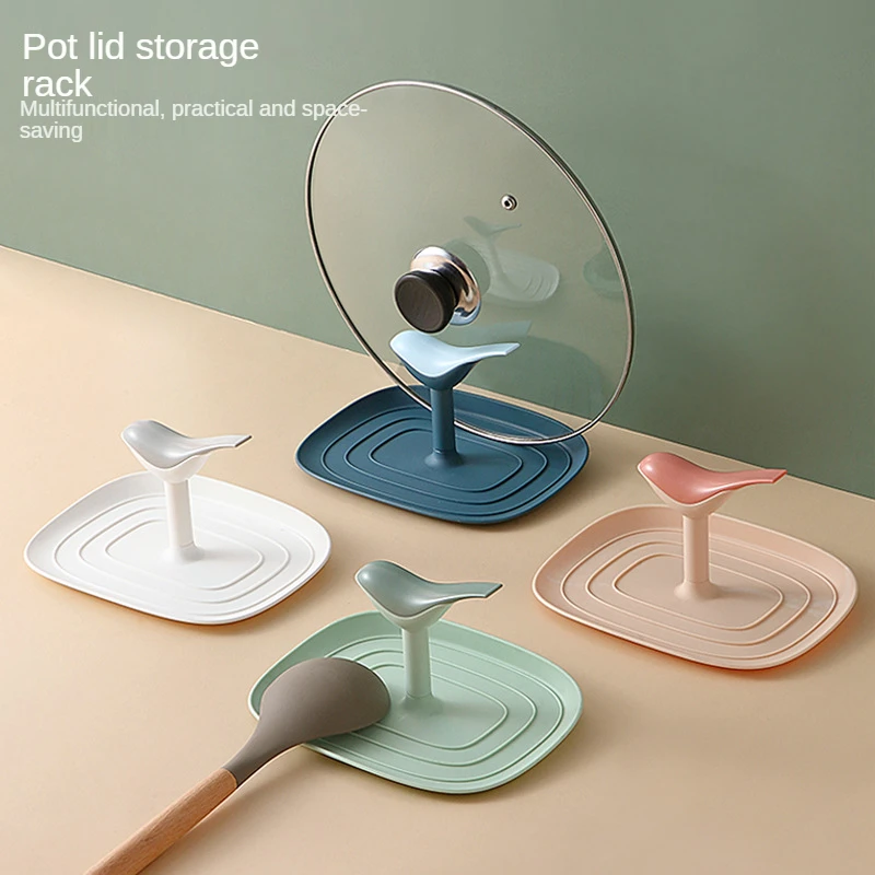 

Kitchen Spatula Ladle Shelf Bird Shape Spoon Rest Pot Lid Holder Rack Cover Strainer Pad Multifunction Stand Containers