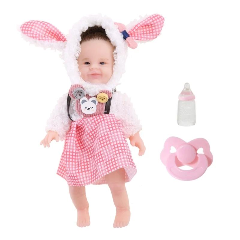

6.3in Baby Doll Detailed Paint Birthday Completed Doll Interactive Toy Infant Gift for Baby Party Favor Relax Toy