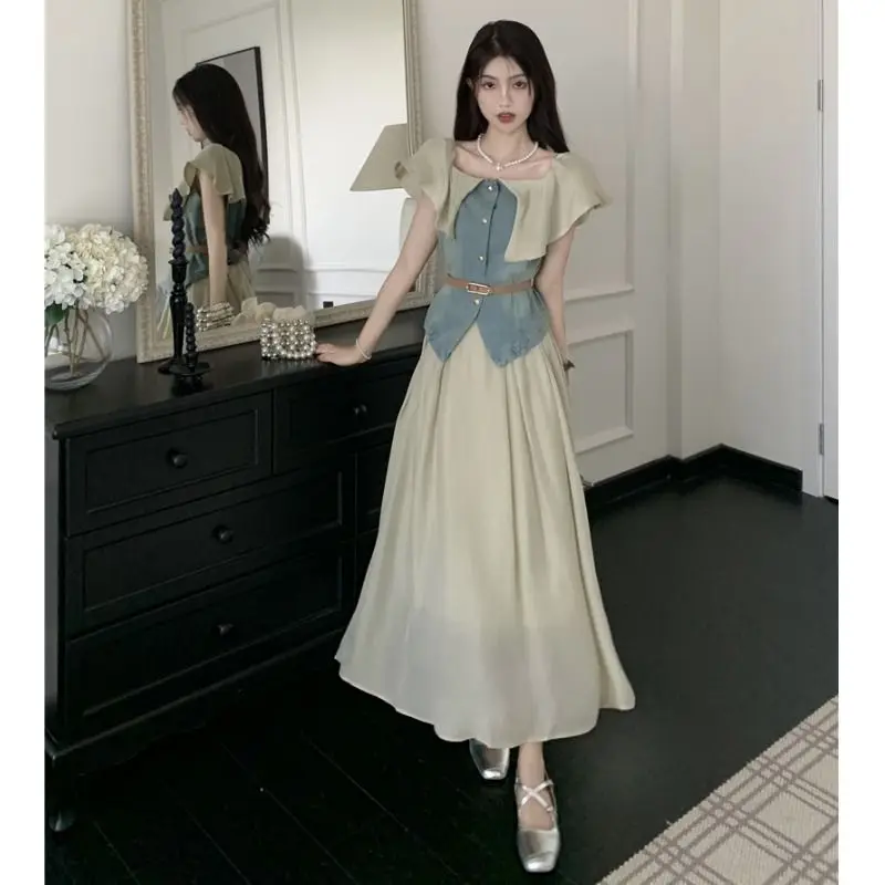 Женская юбка в Корейском стиле яркая ретро весна-лето 2024