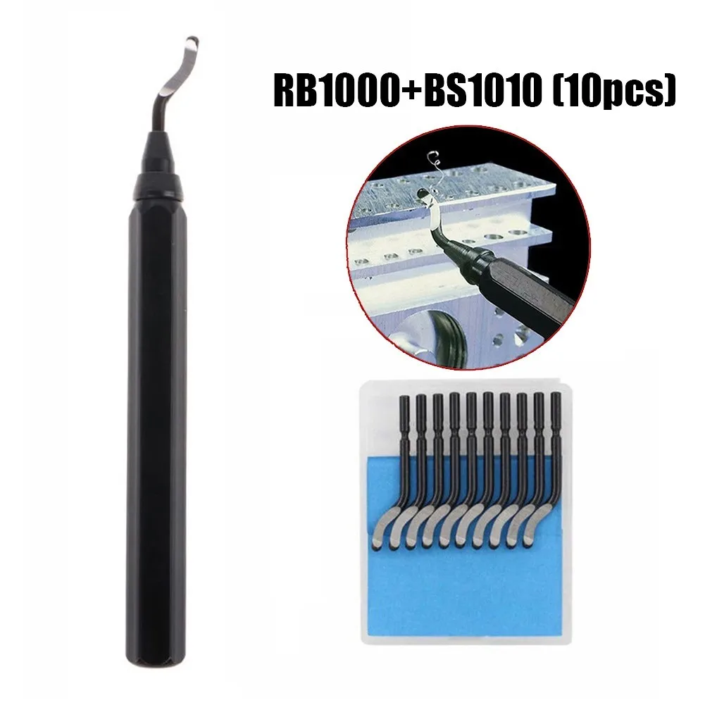 

Deburring 1*Metal Cutting Handle 10*Blades Handle RB1000 High Speed Steel Kit Quick Clamping Set Durable Useful