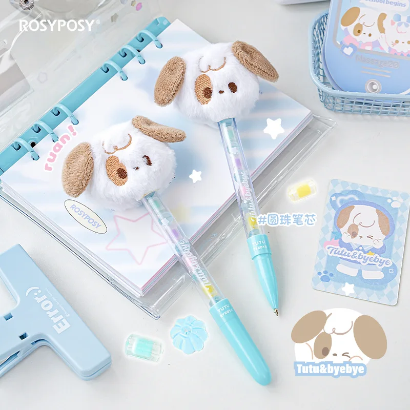 

Korean Fashion Ballpoint Pen Creative Kawaii Cartoon Puppy Bunny Gel Pen 0.5mm Black Statipnery Scrapbook Pen Student Supplies