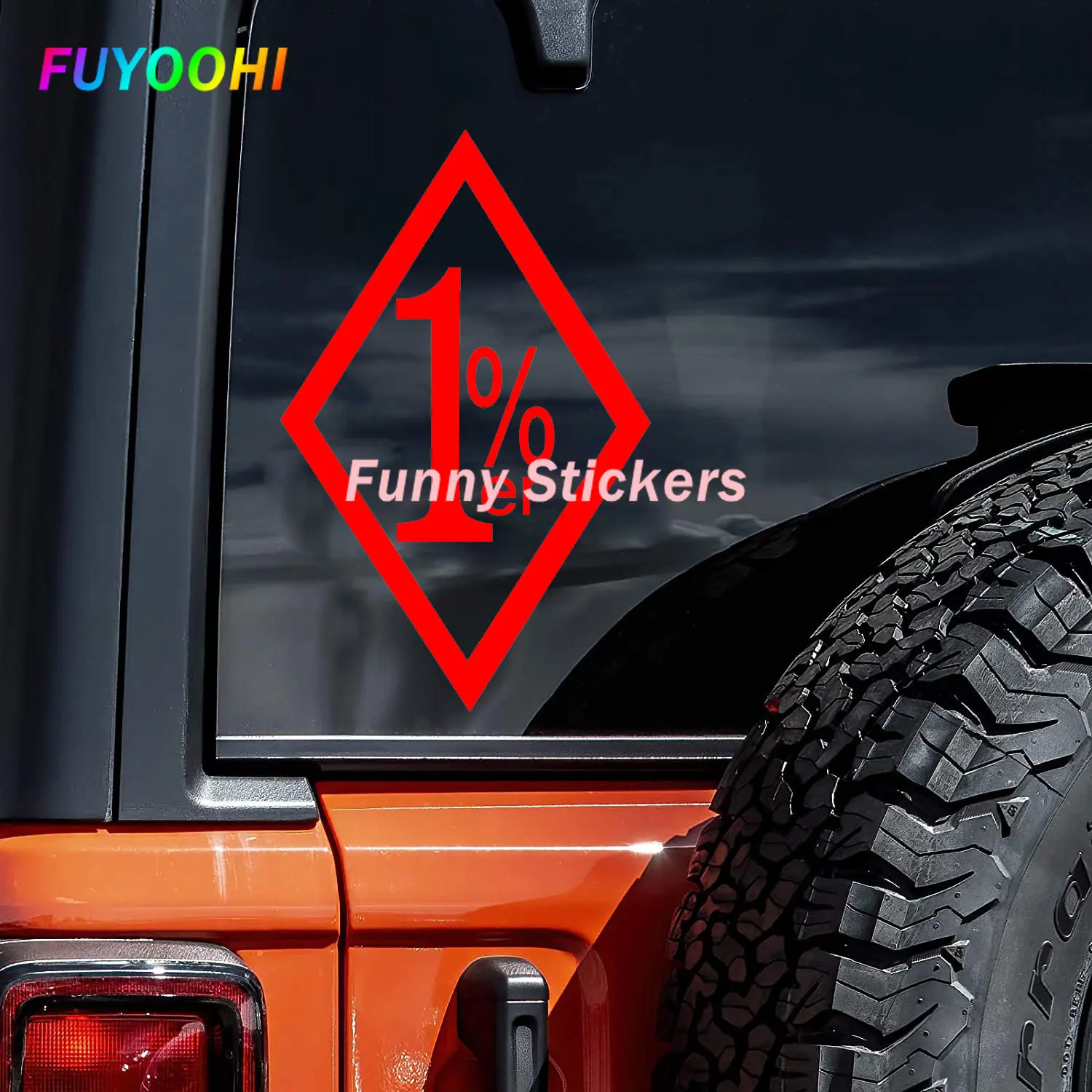 FUYOOHI Funny Stickers 1%ER One Percent Outlaw Biker Vinyl Decal Car-styling Motorcycle Helmet Trunk Window Bumper Accessories