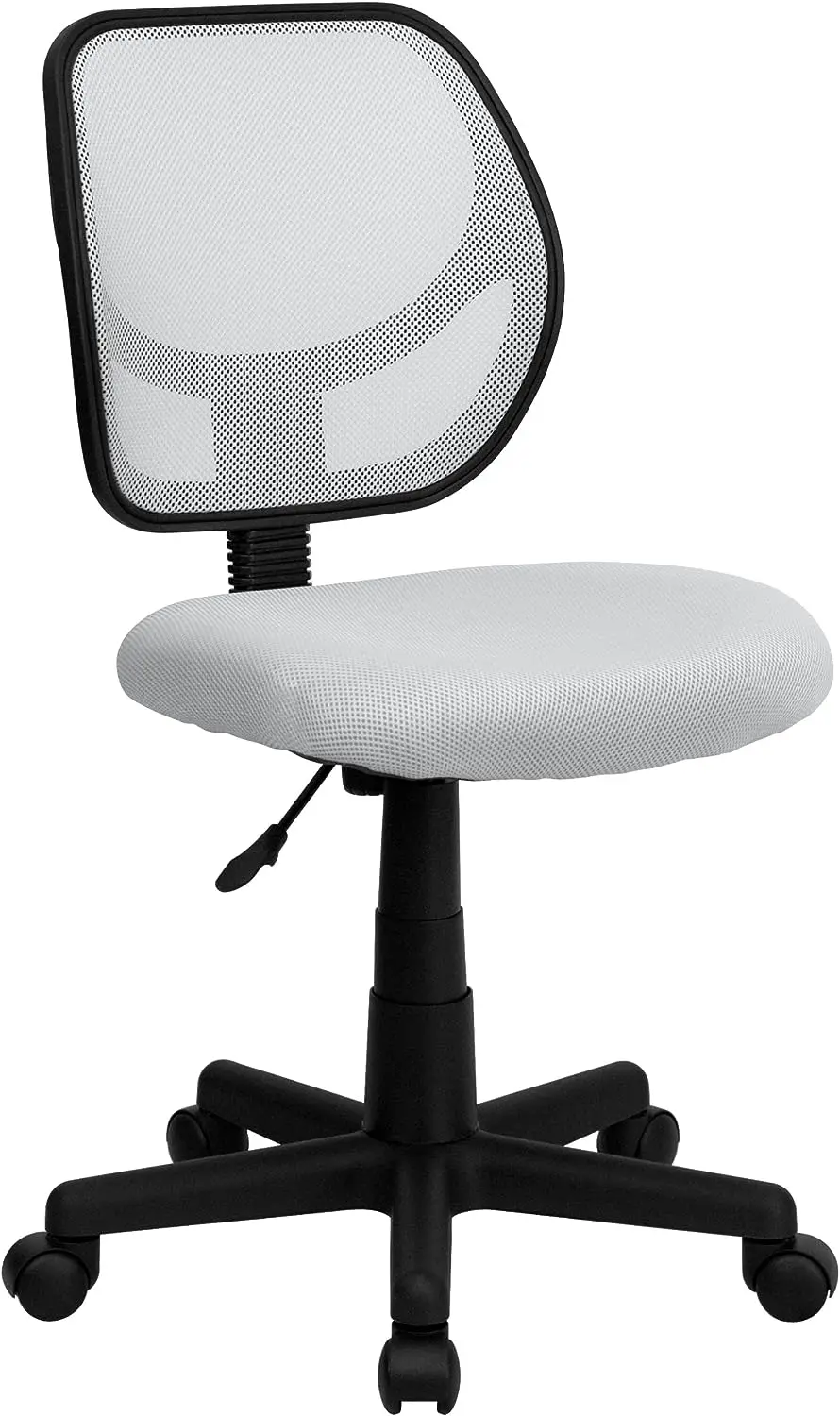 

Вращающийся офисный стул с низкой спинкой из белой сетки
