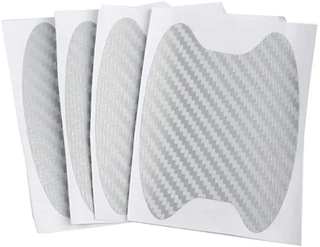 

4 шт./компл., наклейка на дверь автомобиля, углеродное волокно, устойчивая к царапинам крышка, защитная пленка для автоматической ручки, аксессуары для внешнего стайлинга