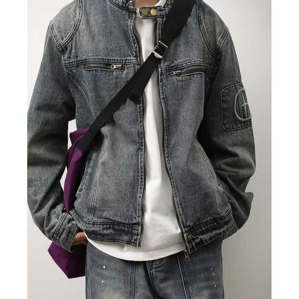 Новая Винтажная джинсовая куртка в американском стиле для мужчин и женщин