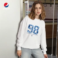 pepsi cola 202 autumn new fashion trend round neck loose pullover top simple and comfortable cotton casual couple sweater
