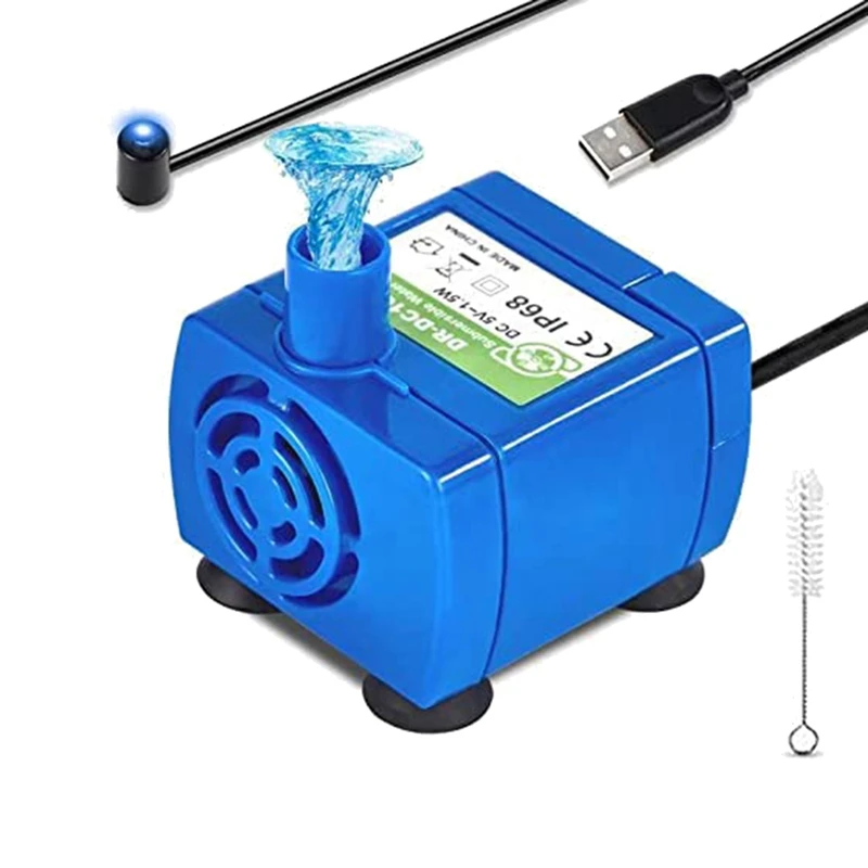 

Cat Water Fountain Pump, Pet Water Fountain Pump Replacement Pump DR-DC160 Motor For Round, Flower Cap Cat Fountain