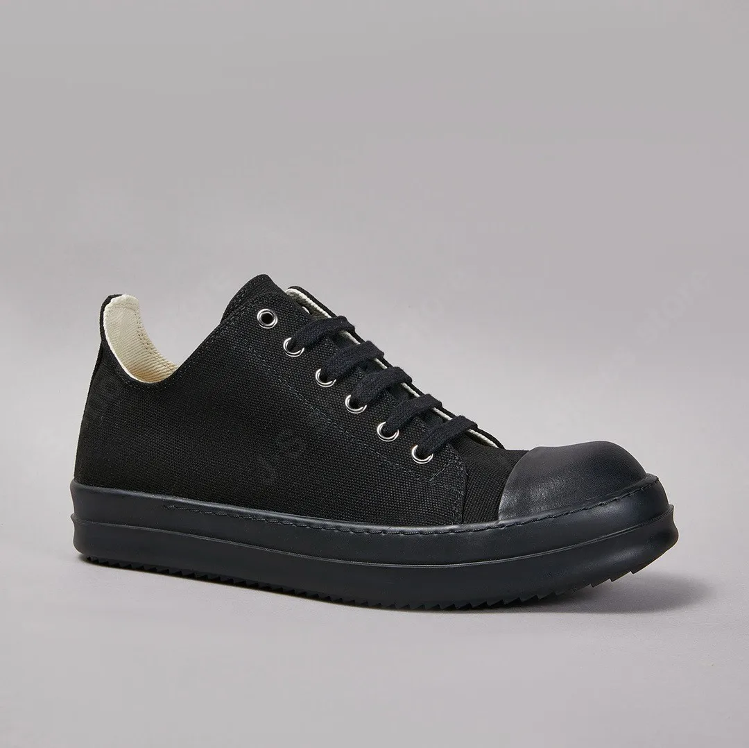 RO Brand Ricks Мужская обувь Женские кроссовки Полный черный парусиновый низкий