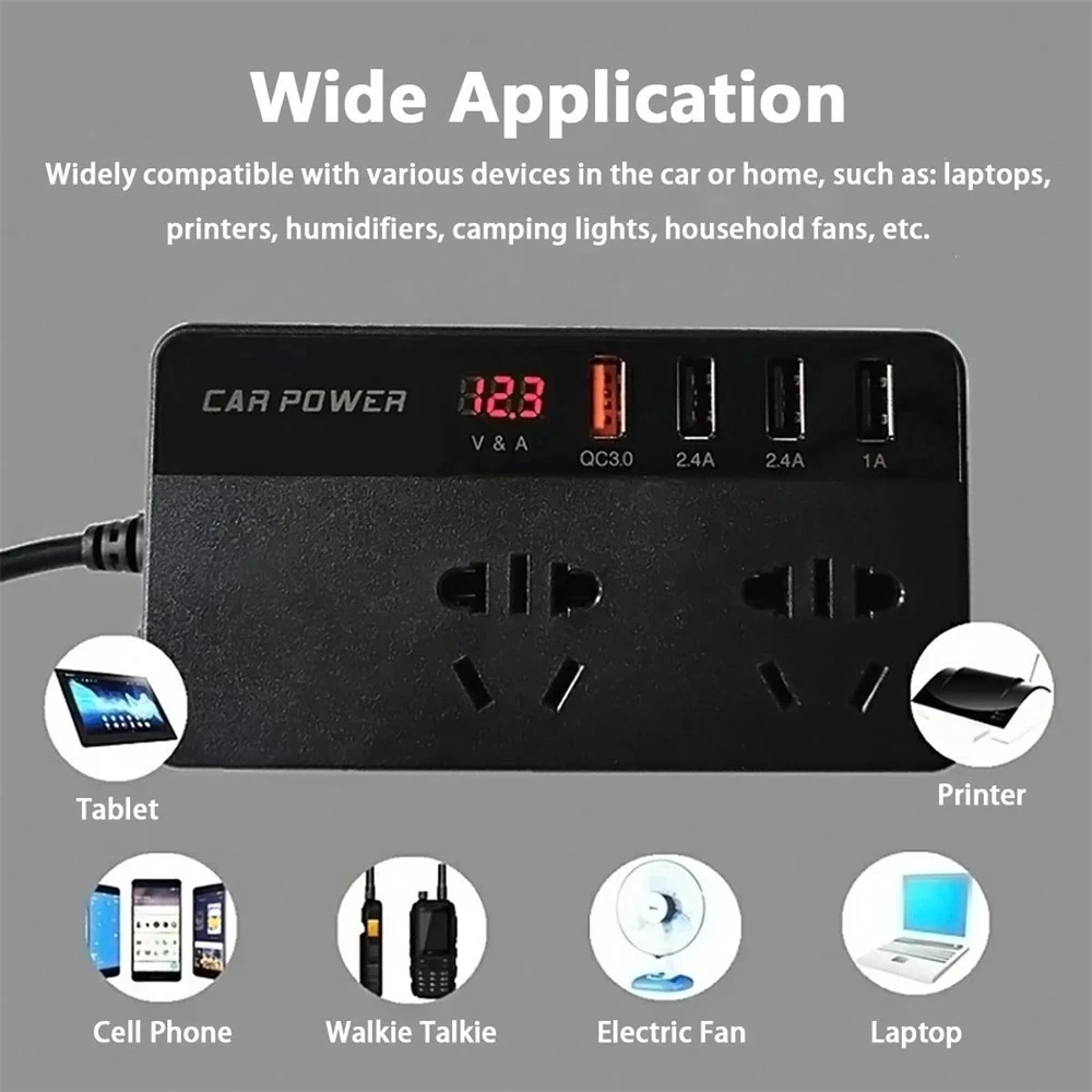 Автомобильный инвертор для автомобиля инверторы 12 В 220 преобразователь разные