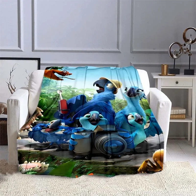 Микрофибра одеяло с принтом попугай MINISO