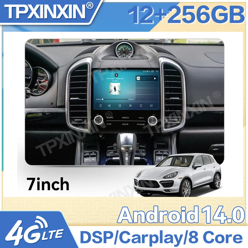Фото 7-дюймовый экран, Android 13, GPS-навигация, автомагнитола с CarPlay для Porsche Cayenne 2010-2017, мультимедийный проигрыватель, аудиосистема с DSP. №1