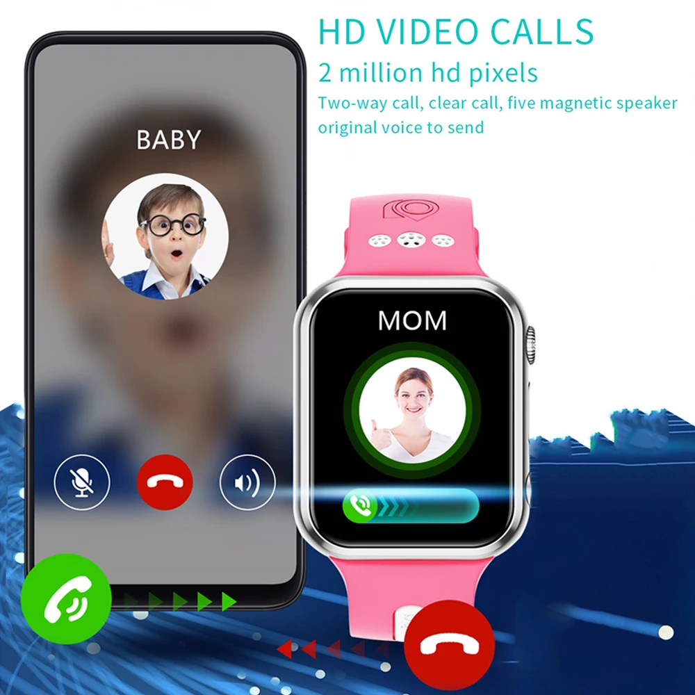 4G Смарт-часы Детские GPS-позиционирование Wi-Fi Интернет Мальчик Девушка 16 ГБ