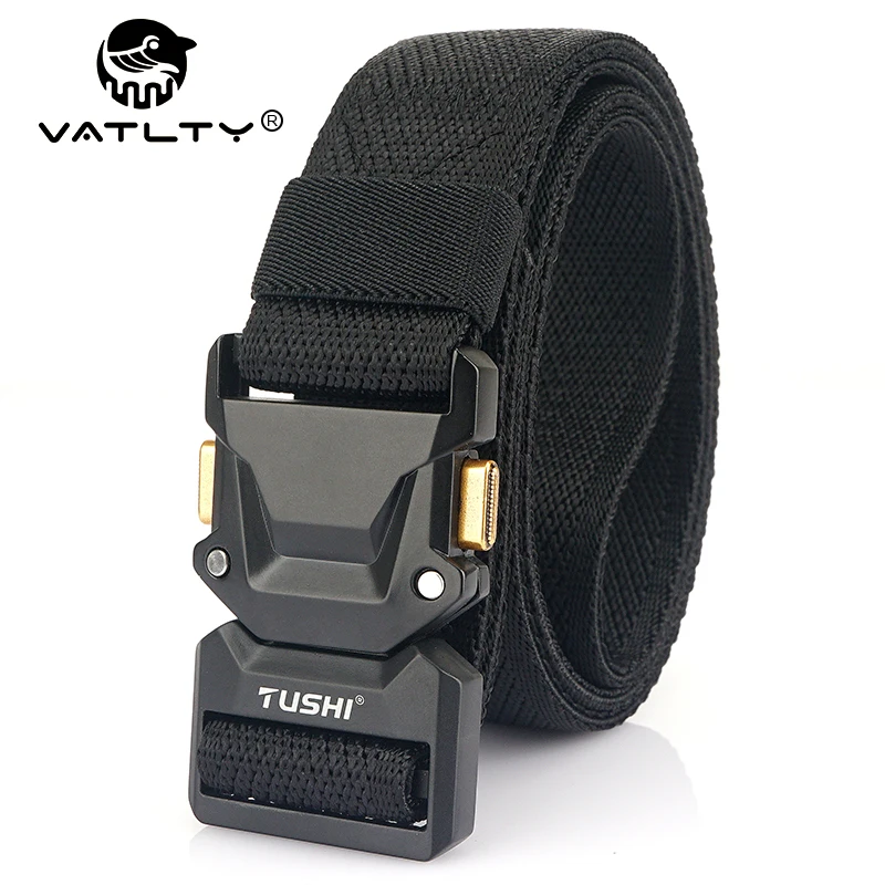 VATLTY 2022 New Unisex Stretch Belt Zinc Alloy Quick Release Buckle 35mm Military Tactical Belt Men Workwear Elastic Waistband