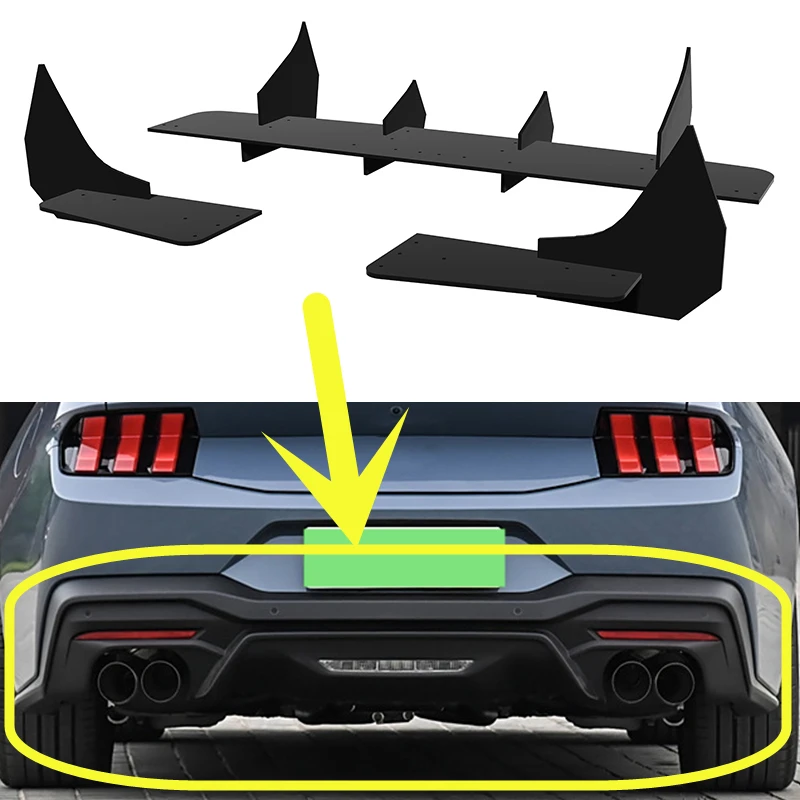 Использование для Ford Mustang 2024 2025 год задний диффузор бампер спойлер губ сплиттер