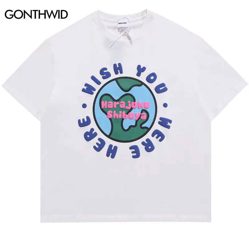 

Korea T-Shirt Harajuku Letter Print Short Sleeve Tee Shirts Streetwear 2022 Men Summer Hip Hop Fashion Casual Cotton Tshirt Top