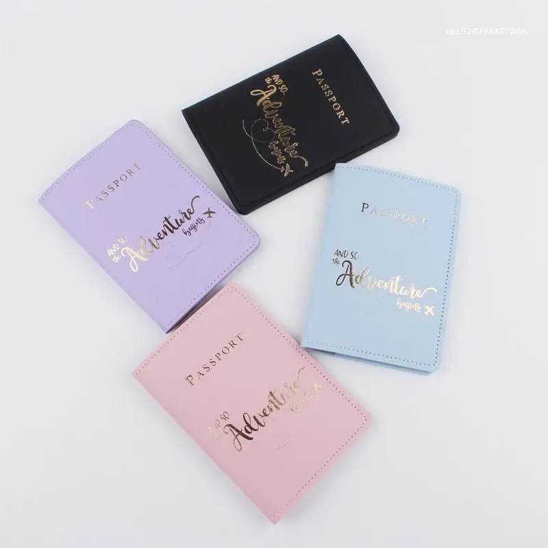 

Passport Holder Cover with Card Slot Faux Leather Hot Stamping Travel Wallet Drop Shipping
