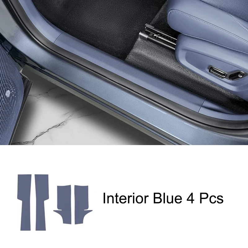 Для Geely Galaxy E5 2024 2025 дверной порог автомобиля внутри и снаружи кожаные декоративные защитные наклейки аксессуары