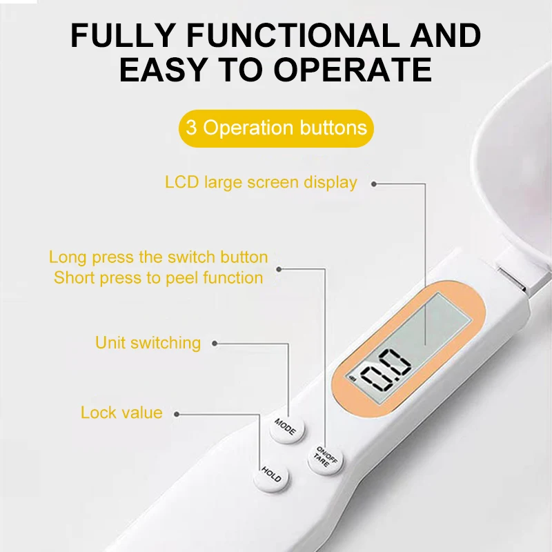 Цифровые кухонные весы с ЖК-дисплеем электронная ложка для измерения веса пищи 500