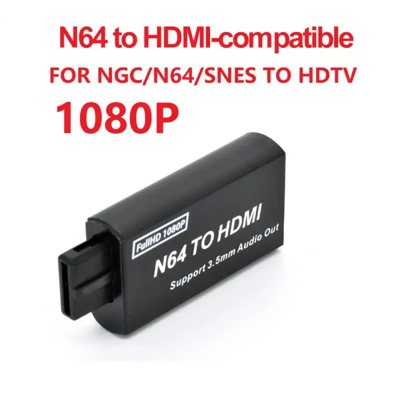 

N64 to HDMI-compatible Converter HDTV HDMI Cable Adapter for Nintend 64 SNES NGC Plug And Play Full Digital No External Power