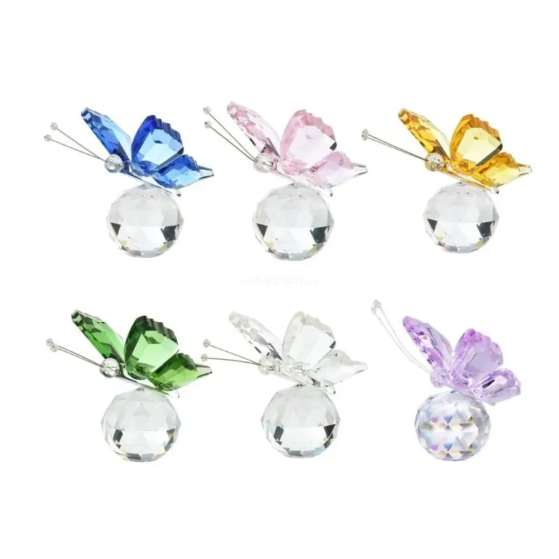 

Flying Butterfly Crystal Ornament Statue Glass Animal Collectible Figurines Dropship