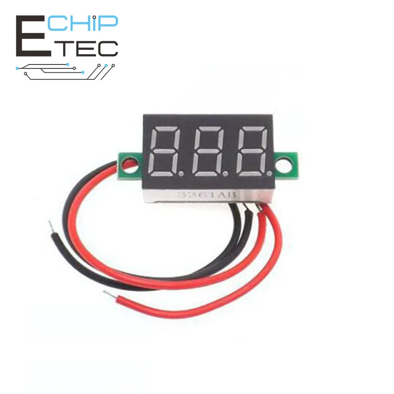 

Free Shipping DC 2.5-30V Two-wire DC Voltmeter 0.36 inch LED Voltmeter