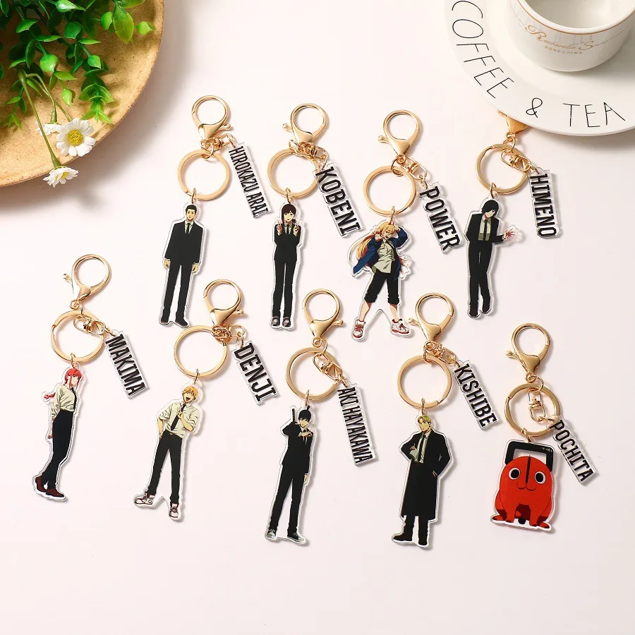 

Anime Chainsaw Man Keychain Power Denji Hayakawa Aki Makima Acrylic Car Keyring Cute Pochita Bag Pendant Key Holder Couple Gift