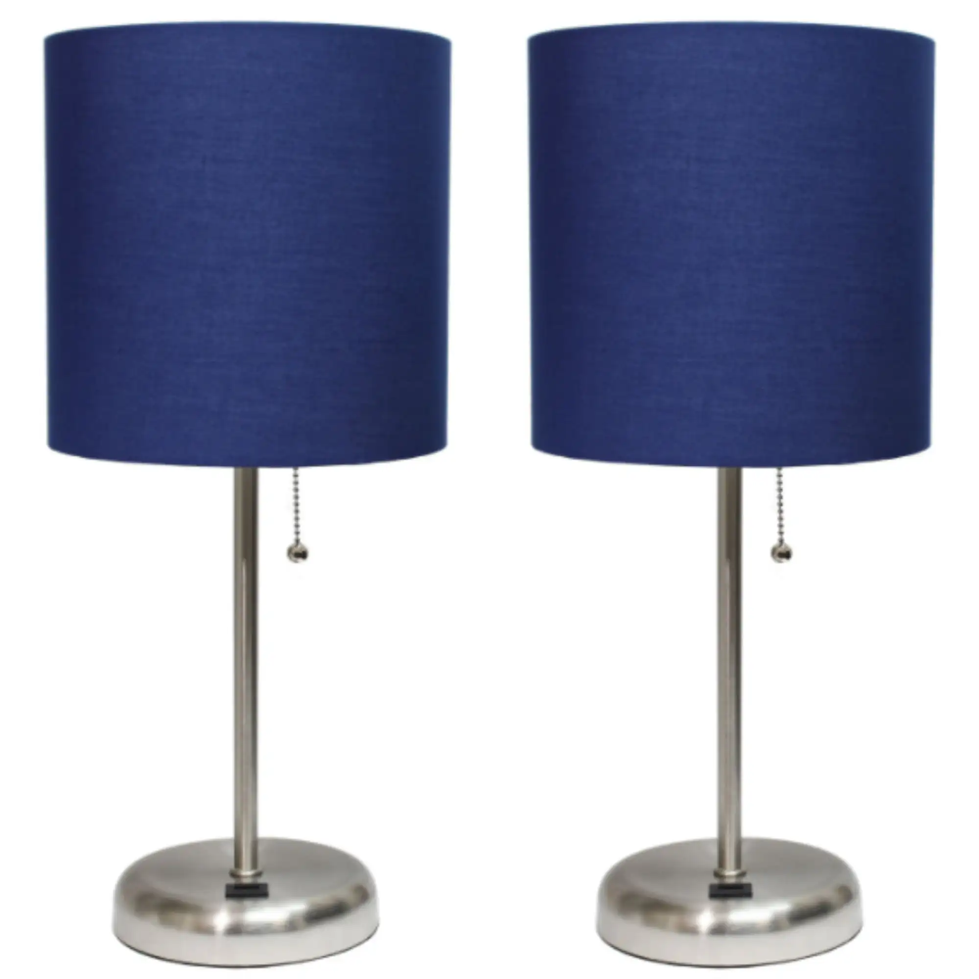 

HMTX Stick Lamp with USB charging port and Fabric Shade 2 Pack Set, Navy
