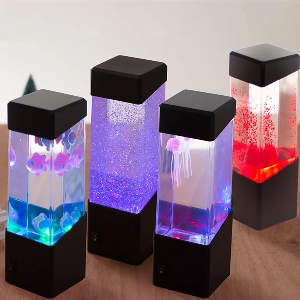 

Светодиодная фэнтезийная лампа для Медузы с питанием от USB/аккумулятора, резервуар для воды для медузы, ночсветильник для аквариума, украше...