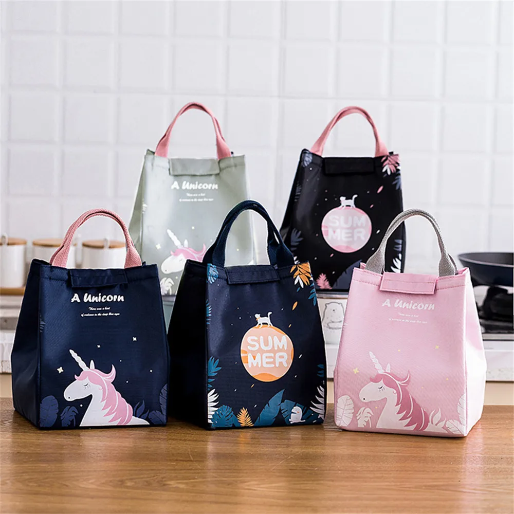 Portable Insulated Canvas Lunch Bag For Women Kids