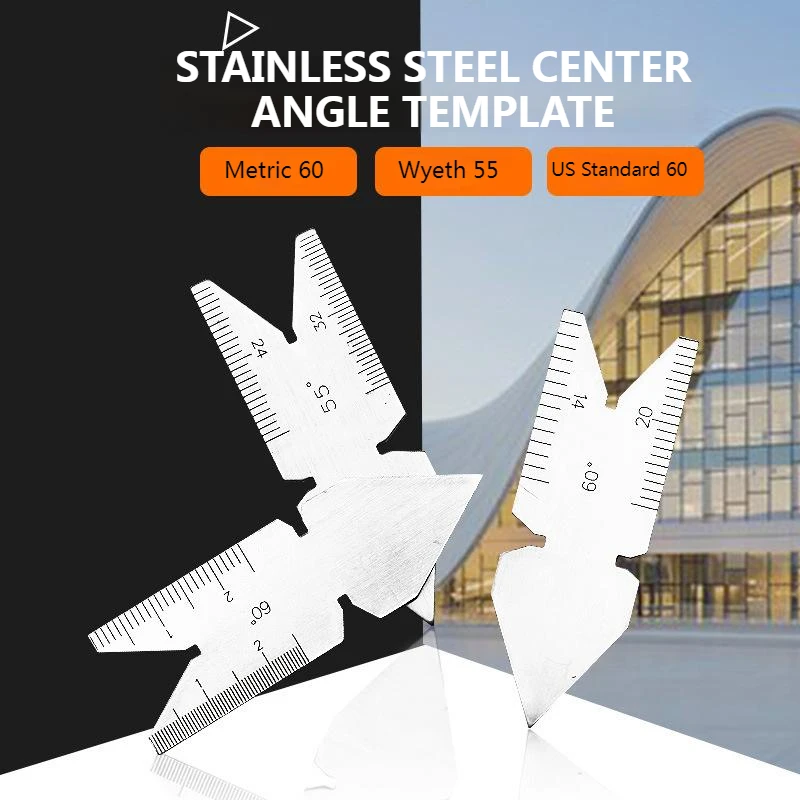 

3pcs Center Gauge 55° 60° Inch Metric Angle Degrees Template Screw Thread Pitch Gauge Measuring Lathe Tools