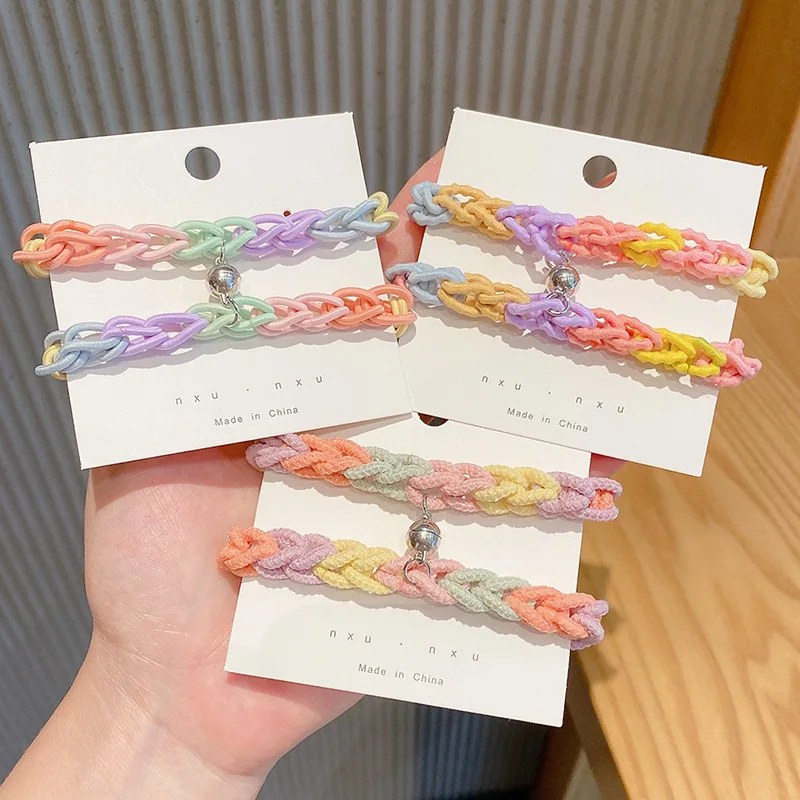 

2pcs/pack Magnetic Charm Couple Bracelets for Lover Est Friend Men Women Bracelet Heart Pendant Braid Rope Bracelets