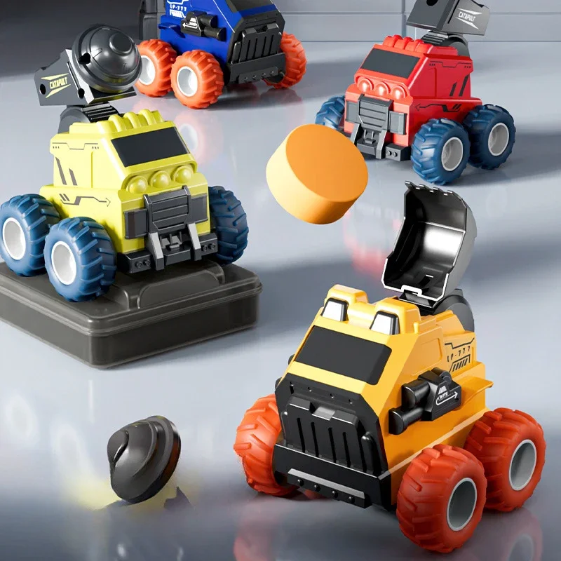 

Children's Engineering Vehicle Toy Press Throwing Stone Launching Excavator Launching Rocket Construction Car Inertia Toy Car