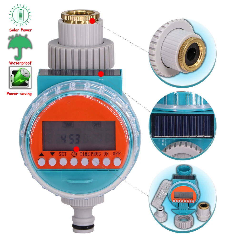 

Таймеры для полива сада на солнечной энергии, энергосберегающий ЖК-контроллер орошения, клапан программируемый для умного дома, устройство для полива цветов