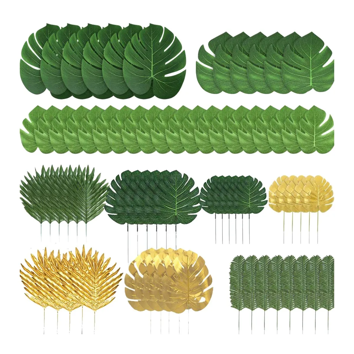 

72 Pcs Artificial Palm Tropical Leaves Leaves Decorations for Beach Baby Shower Wedding Birthday Decorations