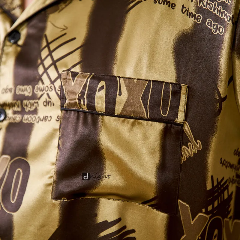 Summer Mens Pajamas set Short Tops Short Pants Sets Pyjamas Stripe Men Sleepwear Pijamas Homewear Large Size 7XL Sleepwear