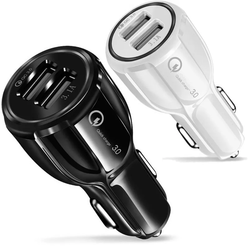 

500pcs 2.5A 12W Car Charger Dual USB Fast Charging Phone Charger Adapter For iPhone Samsung Htc Xiaomi Usb Charger