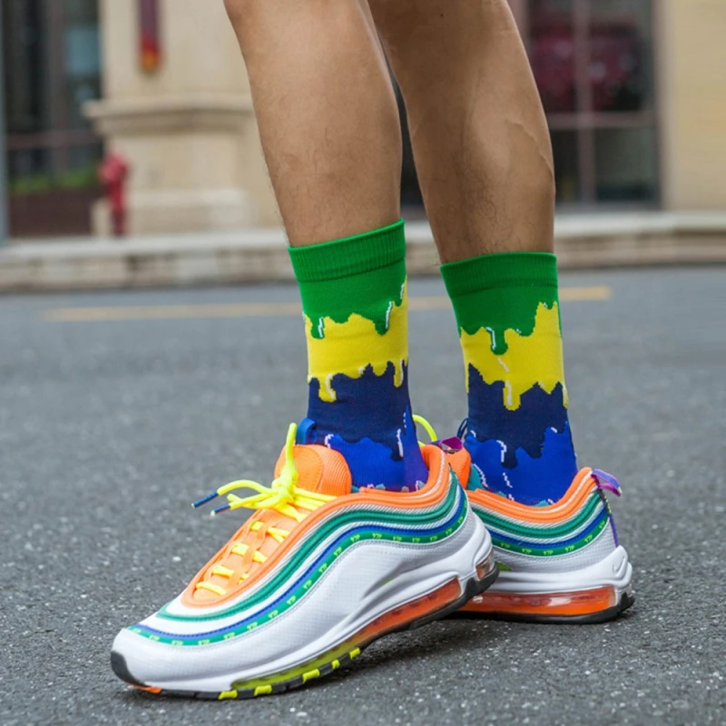 

Men Breathable Athletic Sports Socks 3D Wrap Ankle Athletic for Football Running Ripple Non-slip Socks