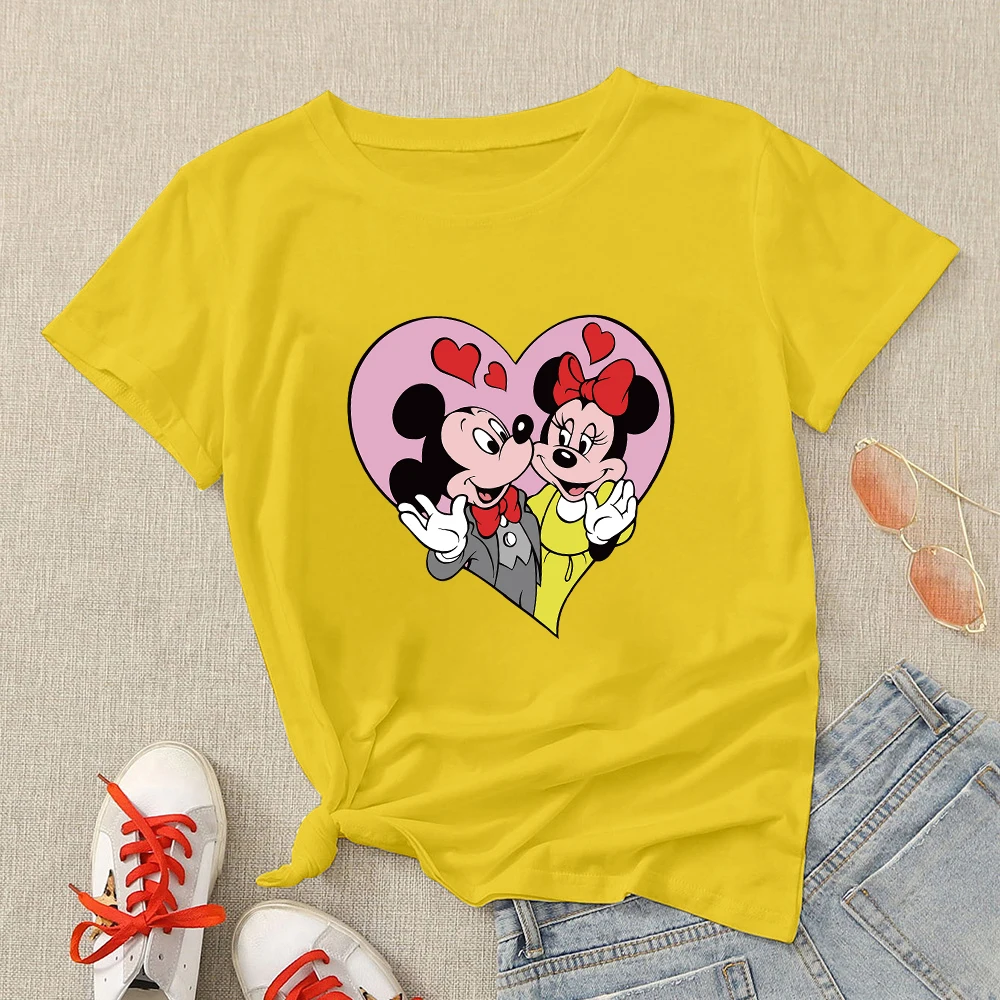 

Disney Wedding Anniversary Gifts T-Shirts Women T Shirts Mickey Mouse Family Look Short Sleeve Ropa Tumblr Mujer Spanish Fashion