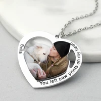 personalized pet photo heart necklace for women custom dog picture necklaces engraved christamas day gift memorial jewelry gifts