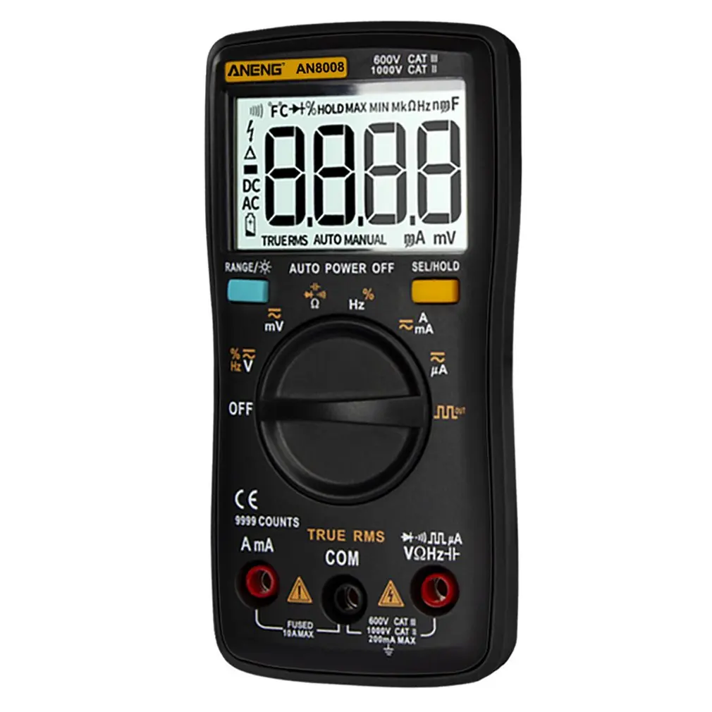 

Digital Multimeter ​ANENG AN8008 True RMS Digital 9999 Counts Square Wave Voltage Ammeter Meter Test Auto Range