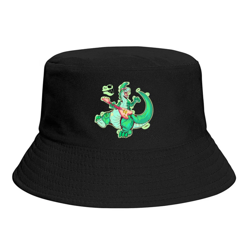 

2022 New Summer Rock On Bucket Hats for Women Men Denver the Last Dinosaur Jeremy Cartoons Outdoor Foldable Bob Fisherman Hat