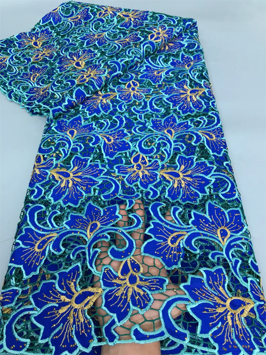 Швейцарский хлопок в Швейцарии кружевная африканская вышитая ткань для