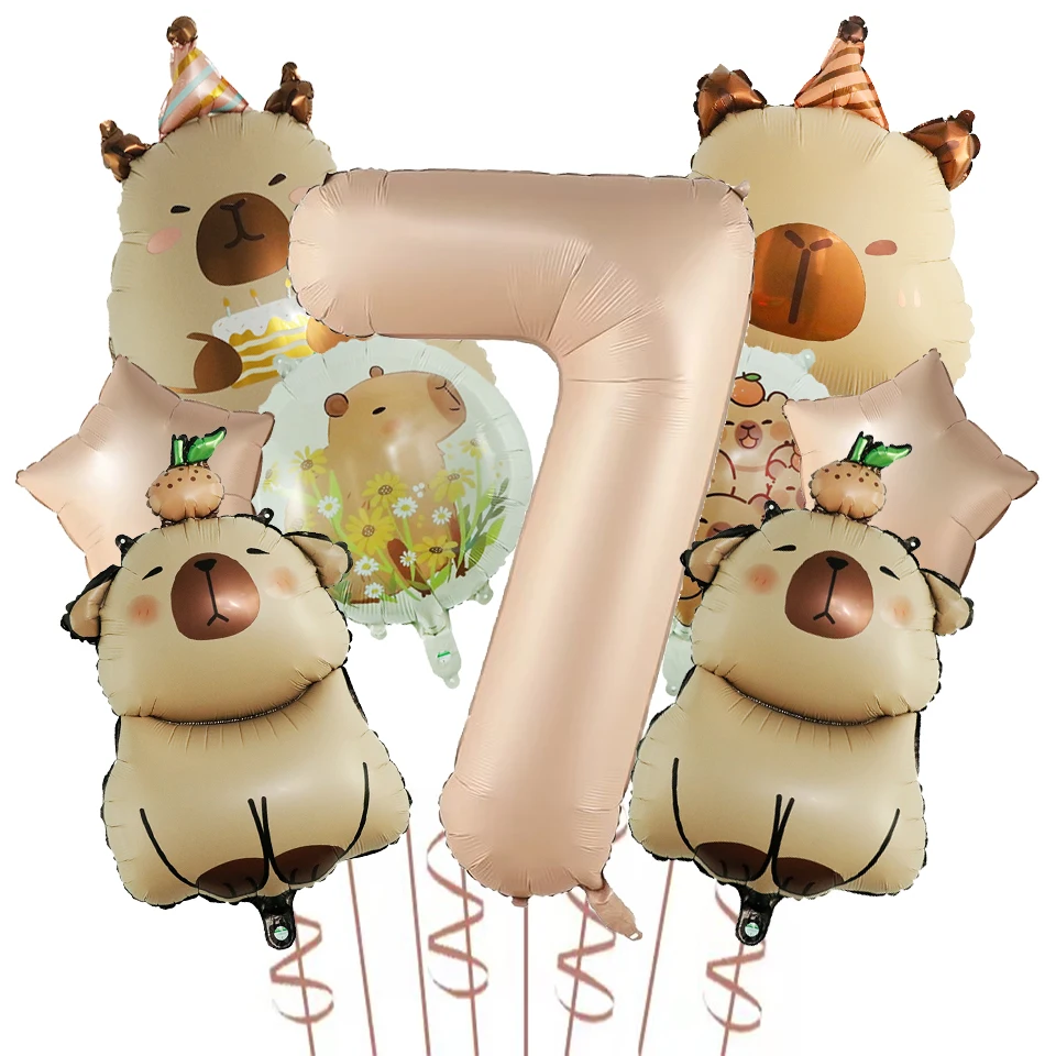 

Набор фольгированных шаров "Капибара", 9 шт., 40 дюймов, Globos