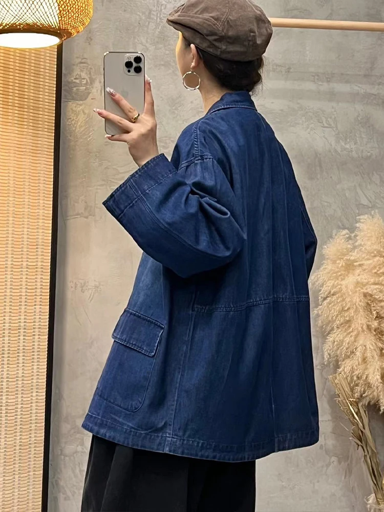 Max Lulu Женская Осенне-зимняя Джинсовая Куртка Корейского Дизайнера