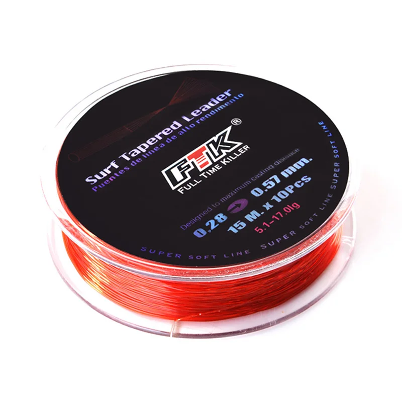 

15M Ice Fishing Lines Surf Tapered leader Line 5/10*15M Designed To Maxium Casting Distance Super Soft Line For Fishing Tackle